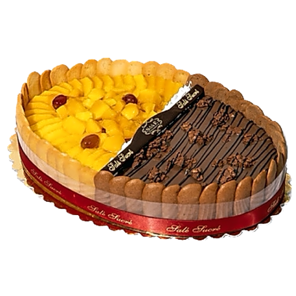 Half Mango Half Chocolate Cake view 1