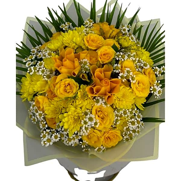 Yellow roses bouquet view 1