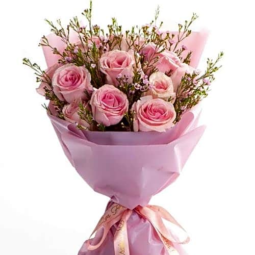 Hand Bouquet Pink Rose view 1