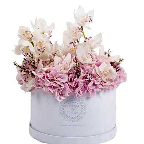 Box Arrangement Hydrangea Pink view 1