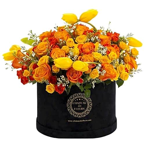 orange flowers view 1
