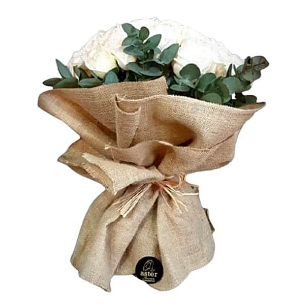 White Rose Bouquet For Him view 1