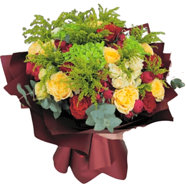 Yellow and Red Mix Bouquet view 1