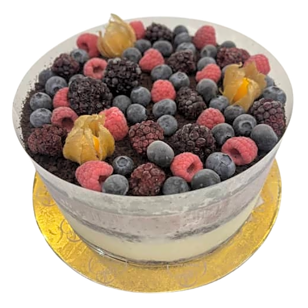 Vanilla mix berries ice cream view 1