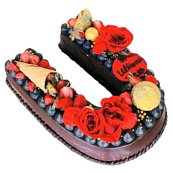 Letter U Shaped Cake view 1