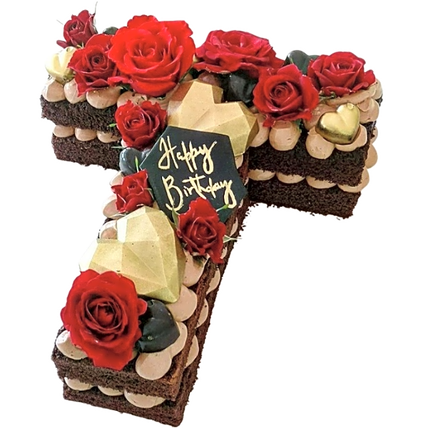 Letter T Shaped Cake view 1