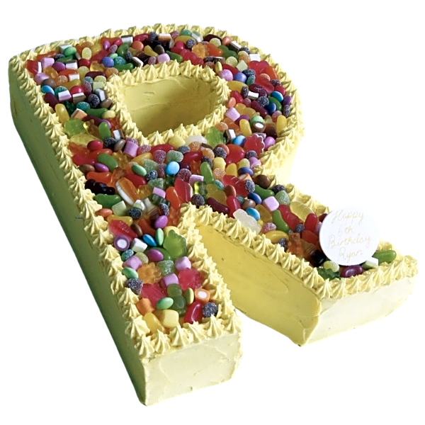 Letter R Shaped Cake view 1