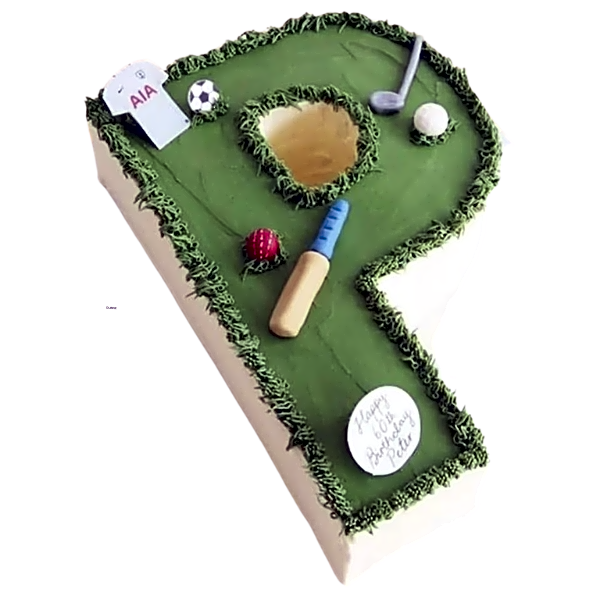 Letter P Shaped Cake view 1