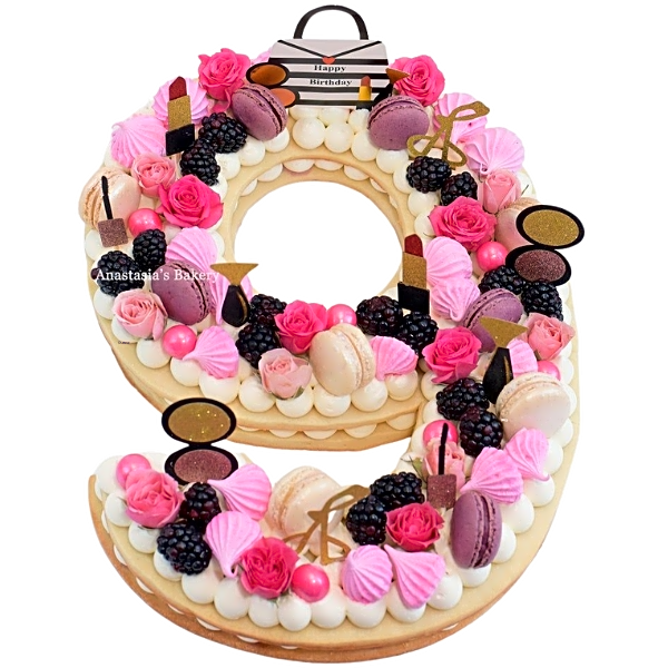 Number 9 Shaped Cake view 1