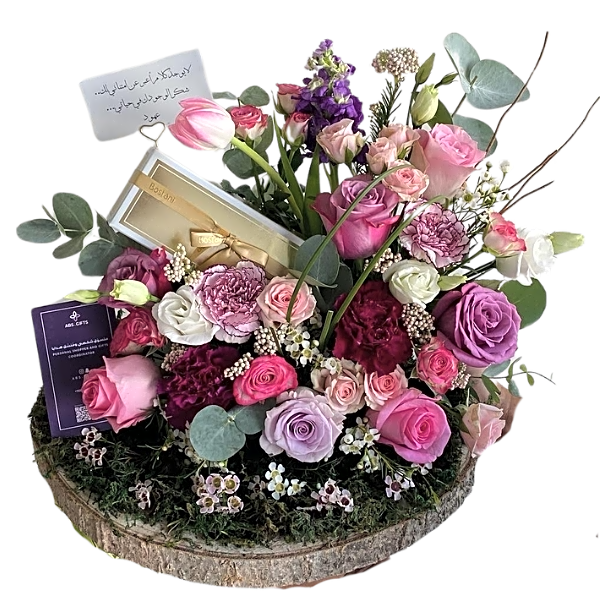 Bouquet of roses with chocolate1 view 1