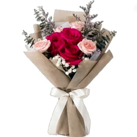 New Day Bouquet/flower and red roses view 1