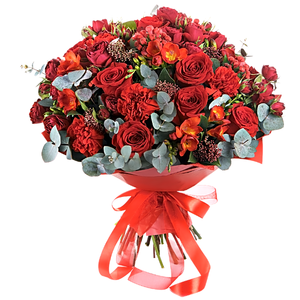 Sparkling rose bouquet view 1
