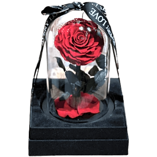 Forever Rose - blue with ribbon view 1