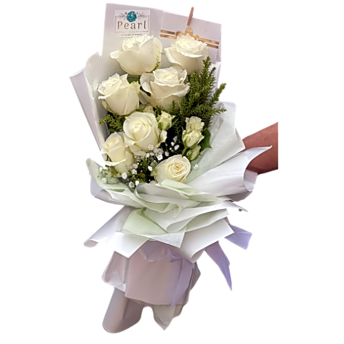 White Beautiful Roses view 1