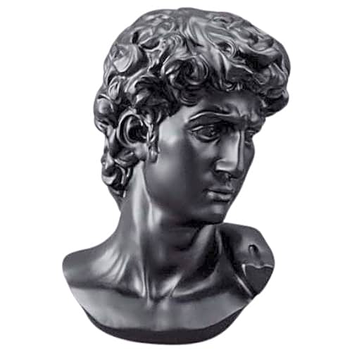 Classic Greek Michelangelo David Bust Statue (Black, 15cm) view 1