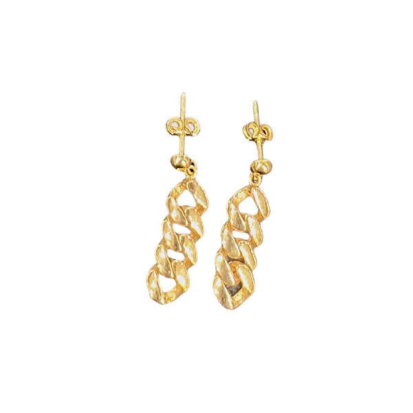 Women's gold earrings view 1