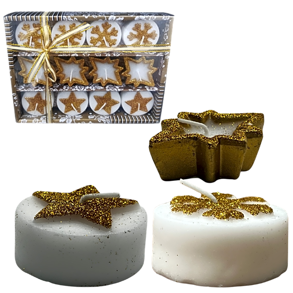 Tea Light Scented Candle gold color view 1