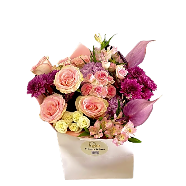 Pink flower box view 1