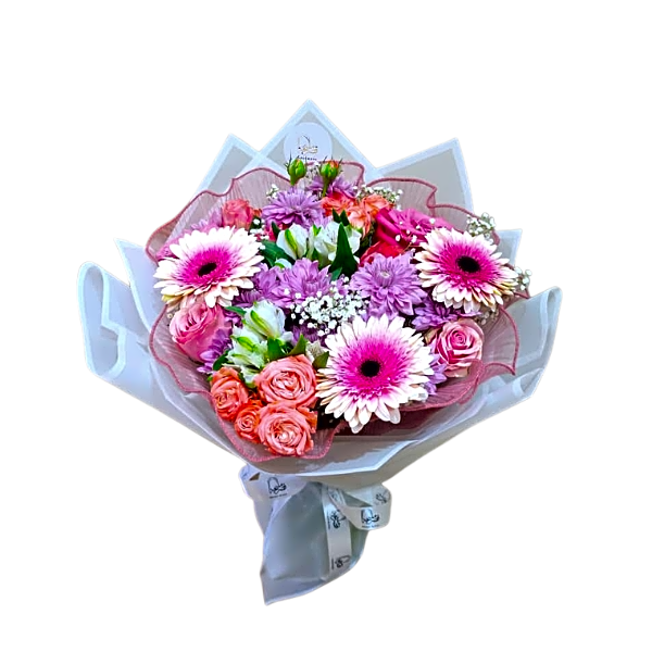 A complete bouquet of flowers view 1