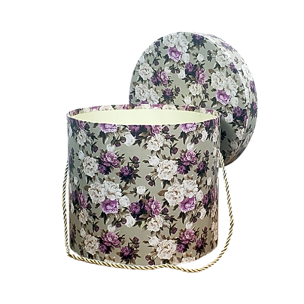 Rounded Flowerd Cartboard box view 1