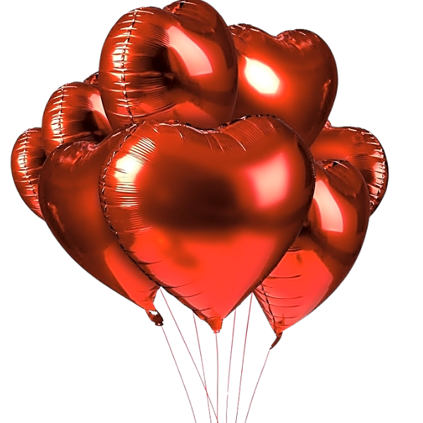 2pcs HEART SHAPE FOIL BALLOON BOUQUET-5 PCS. view 1