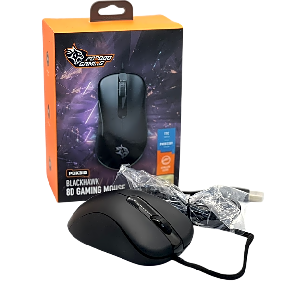 Wired computer mouse with USB port view 1