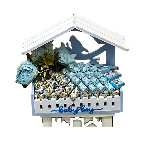 Newborn baby boy chocolate tray 1 view 1