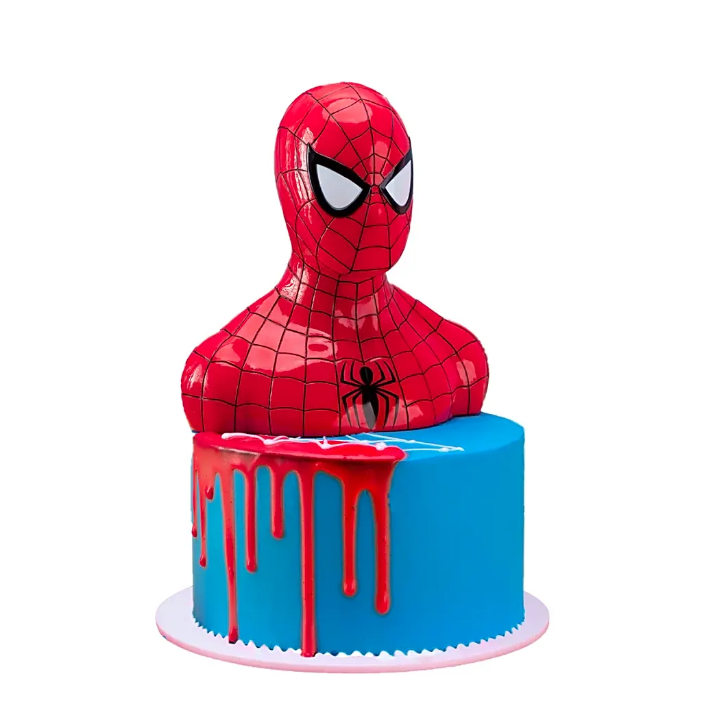 Spiderman Coin Bank Cake view 1