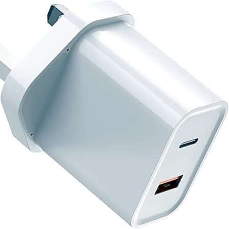 Fast USB Charger, 2 USB Ports Fast Charger Plug with 20W Quick 3.0 Smart Charger Adapter, Multi USB Charging Block for iPhone, Samsung White view 1