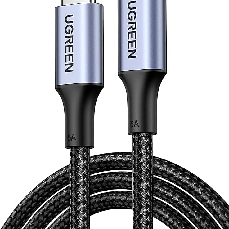 USB C to USB C charging cable view 1