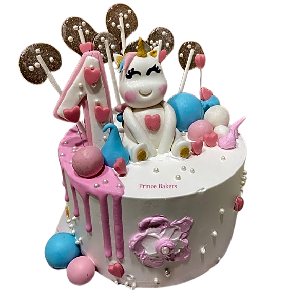 First Year Unicorn Cake view 1