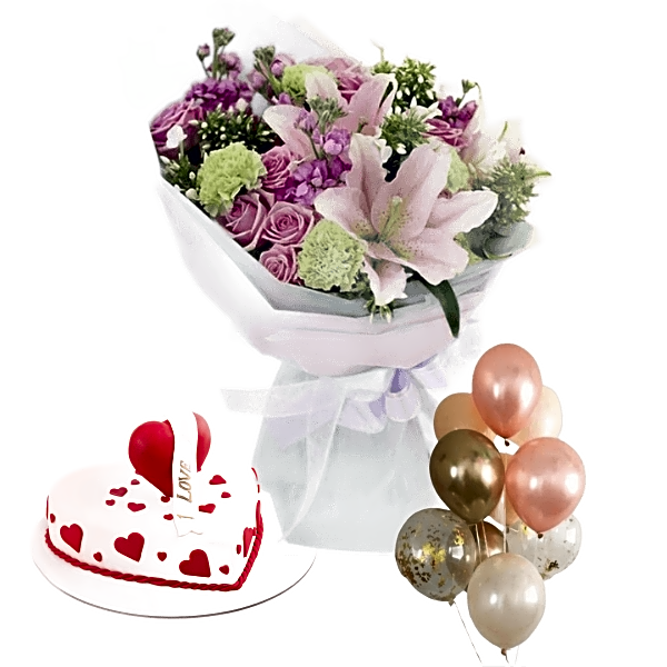 Birthday cake & flowers gift 10 view 1