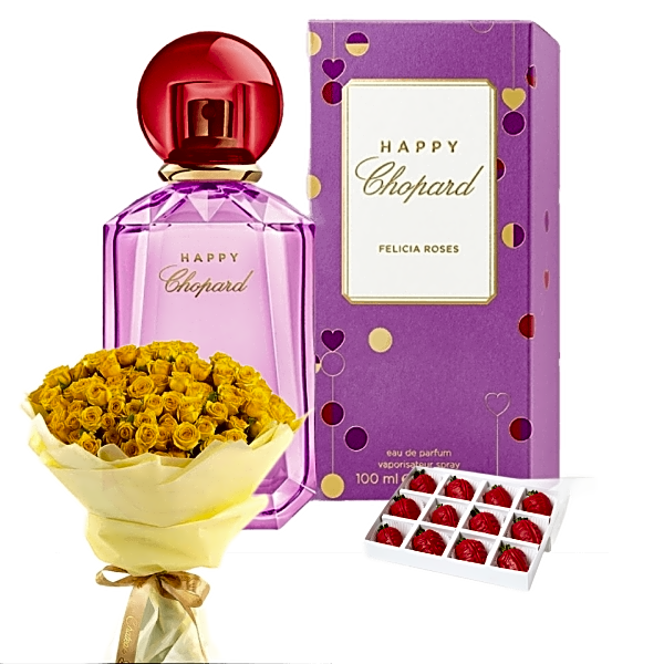 Birthday perfume gifts with chocolate and flowers 10 view 1