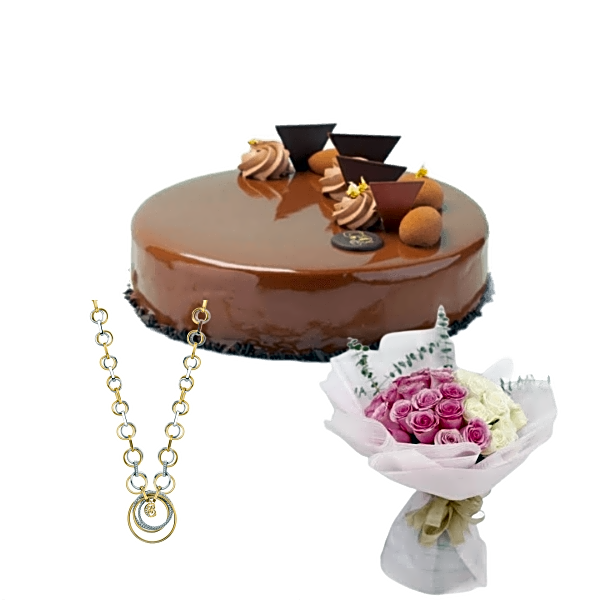birthday gifts necklace with cake and flowers 14 view 1