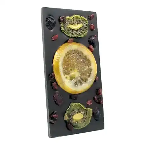 Dark chocolate dried fruits view 1