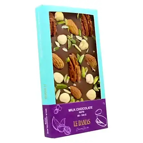 Milk chocolate nuts view 1