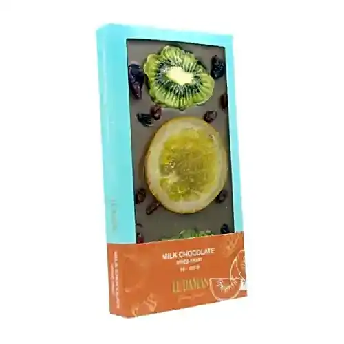 Milk chocolate dried fruits view 1