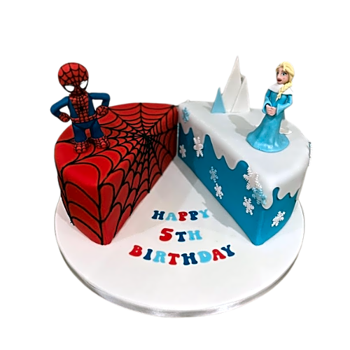 Elsa cakes with Spider-Man view 1
