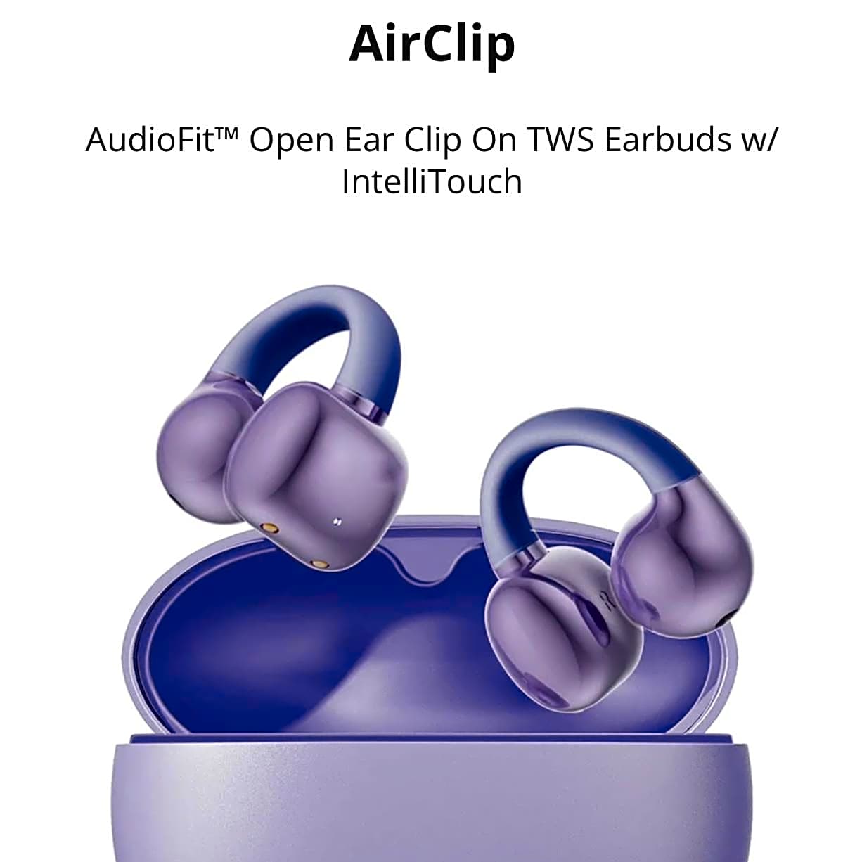 Promate AudioFit™ Open Ear Clip On TWS Earbuds w/ IntelliTouch, 2 view 1