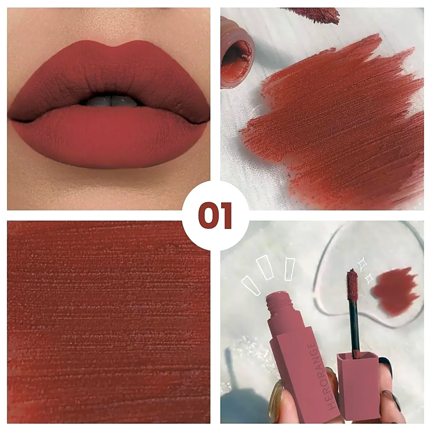 Dark matte clay lipstick view 1