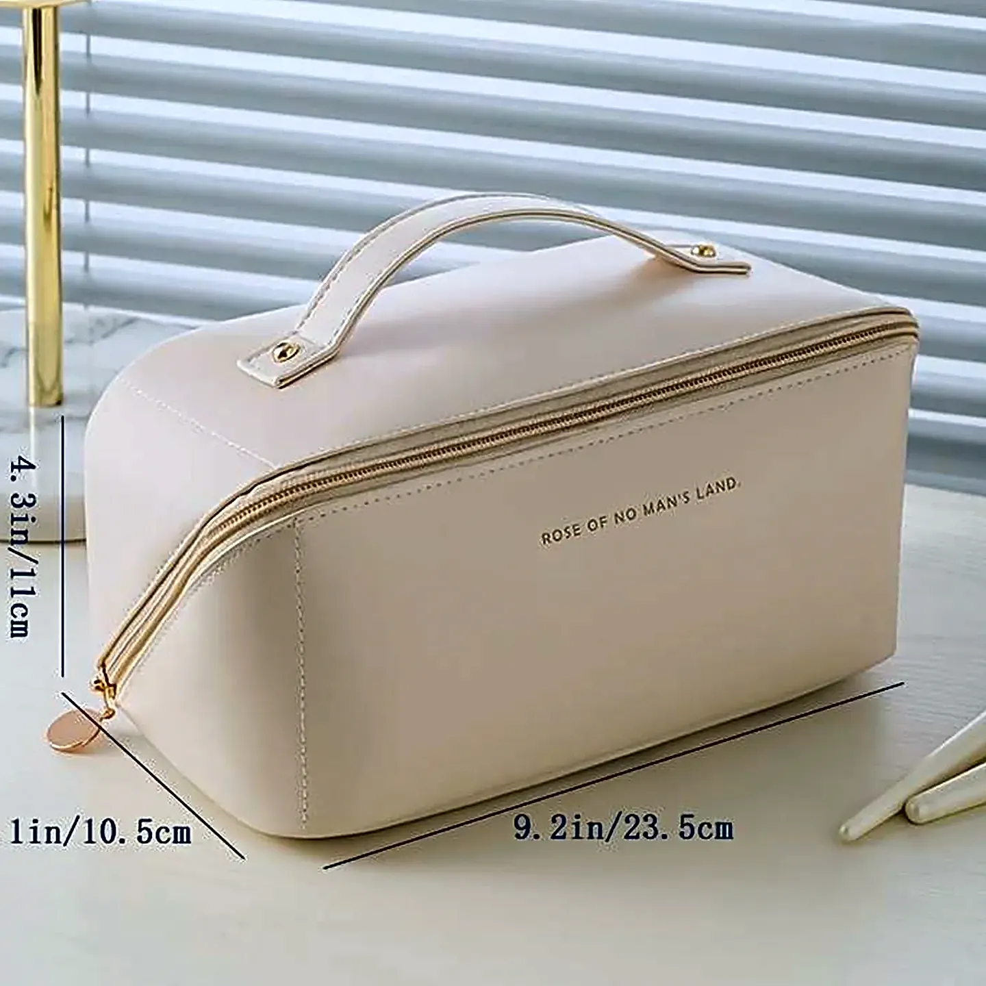 Leather makeup bag view 1