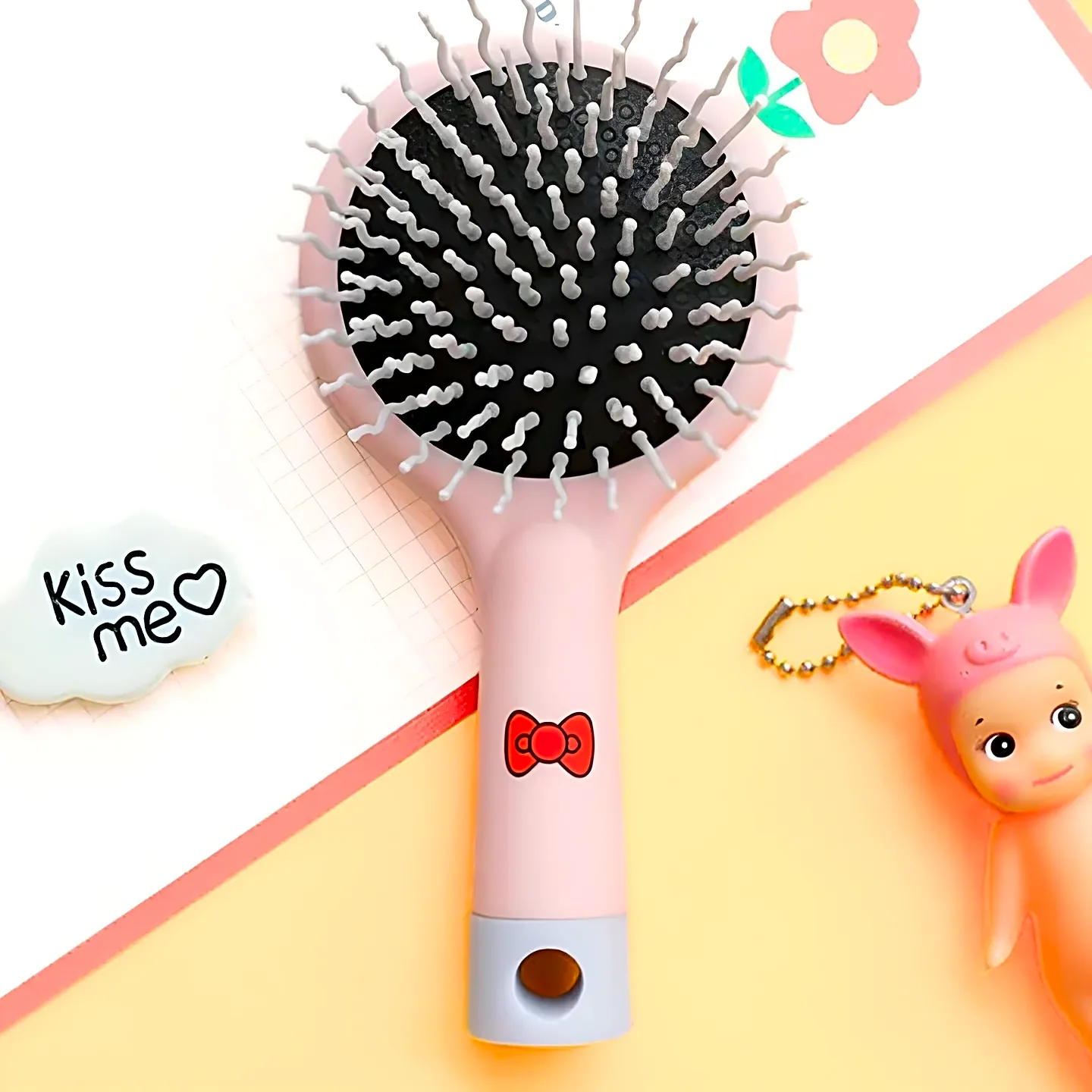Lovely Head scalp massage comb with mirror