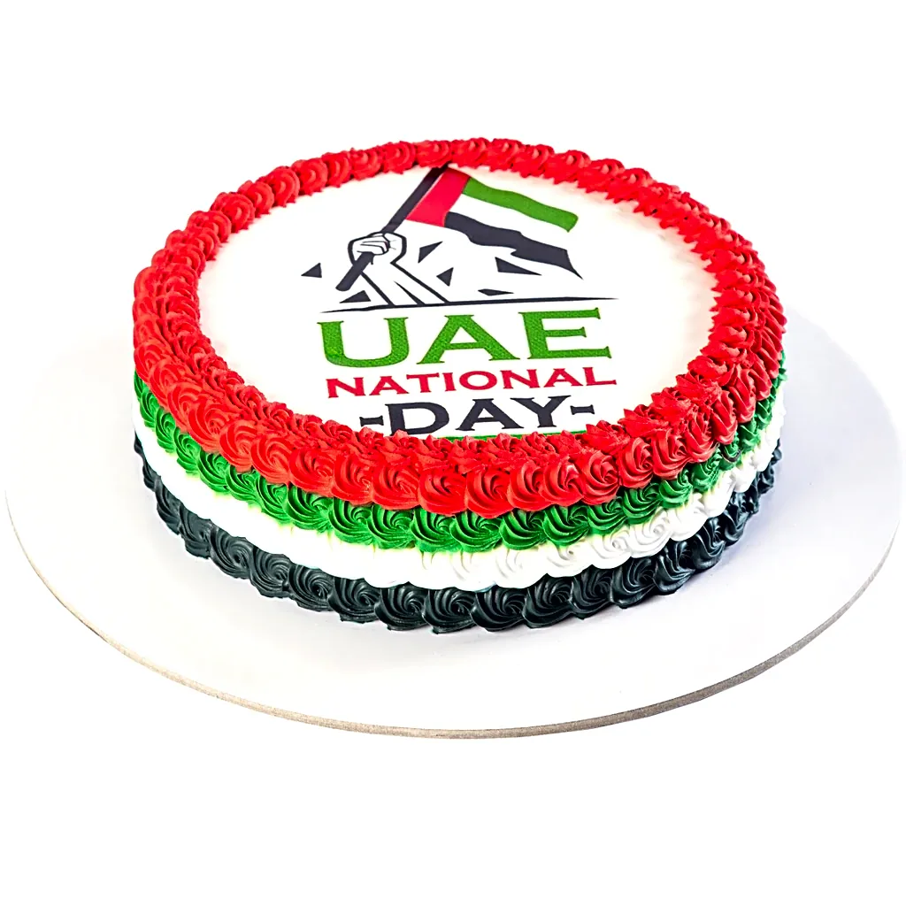 UAE Flag Colored Sponge Cake view 1