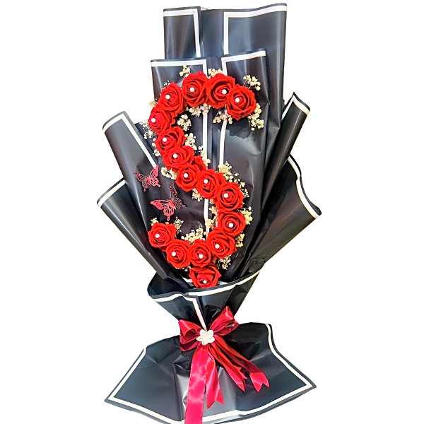 bouquet "S" red roses view 1