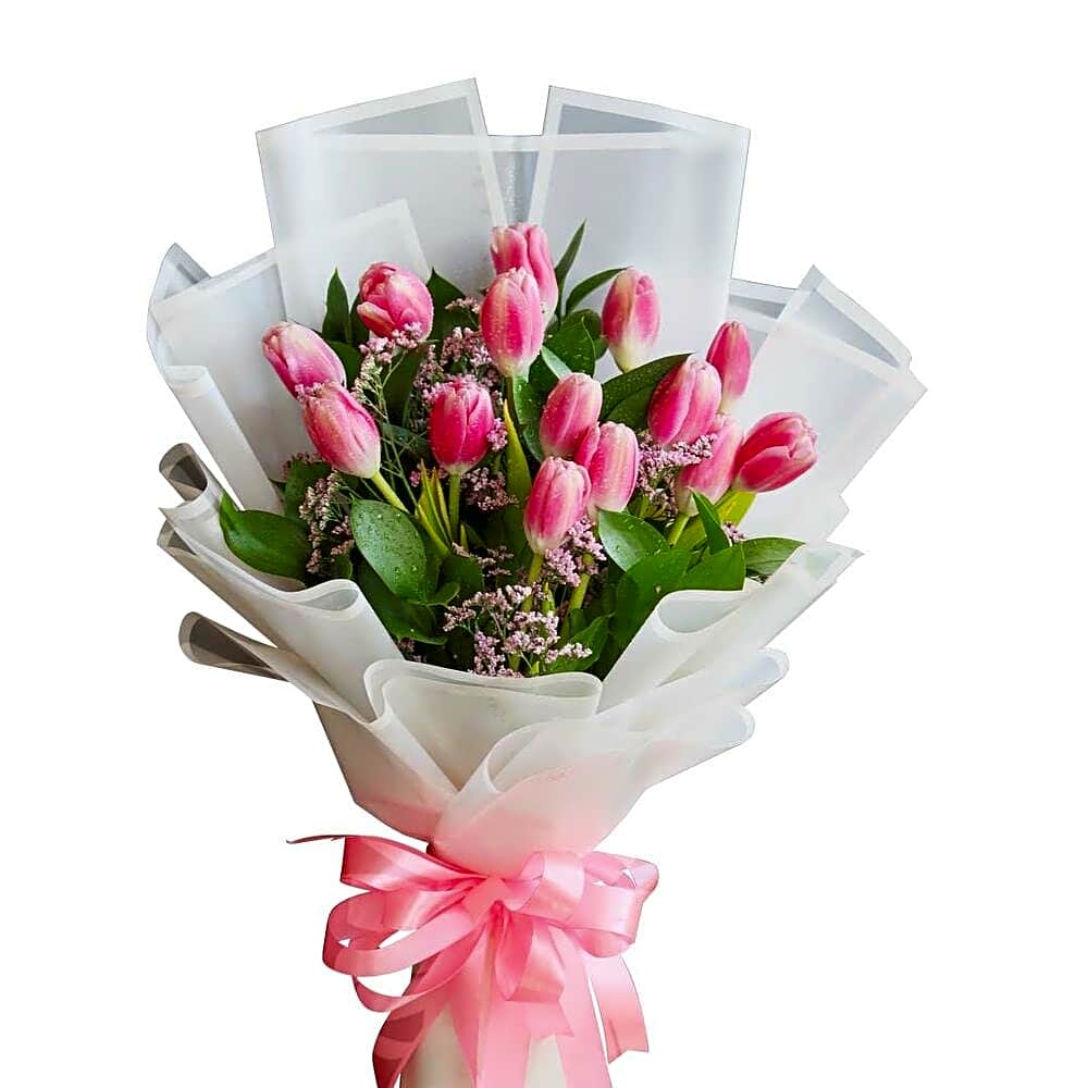 Pink Tulip Bouquet view 1