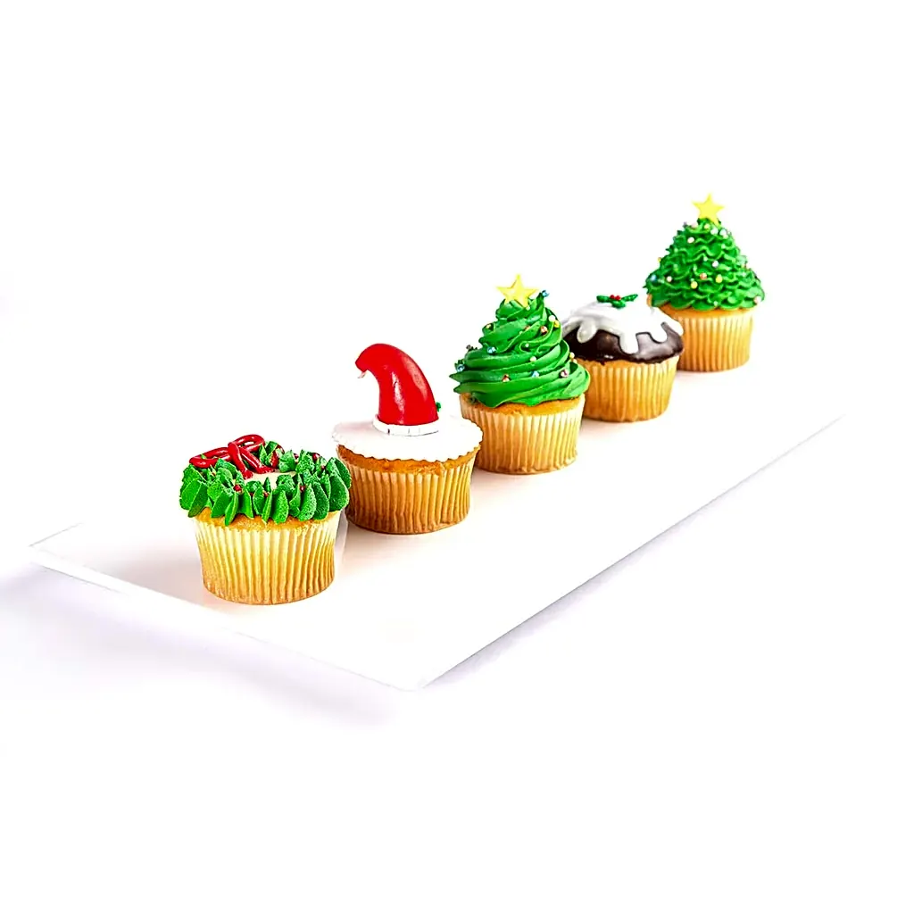 Christmas Decorated Cupcakes view 1