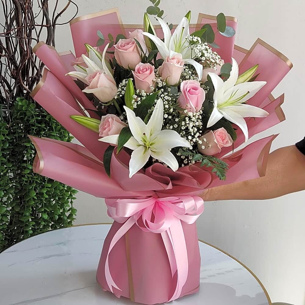 Rose and Lily Serenade - sharjah flowers view 1