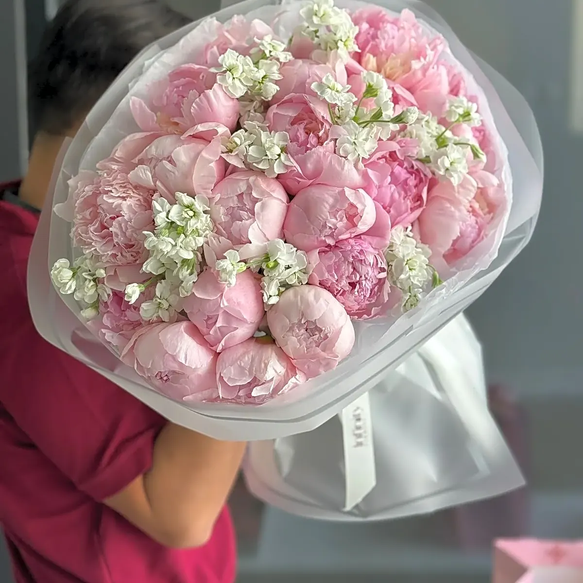 Flower VIP bouquet "IRIS" with peony and matthiola view 1