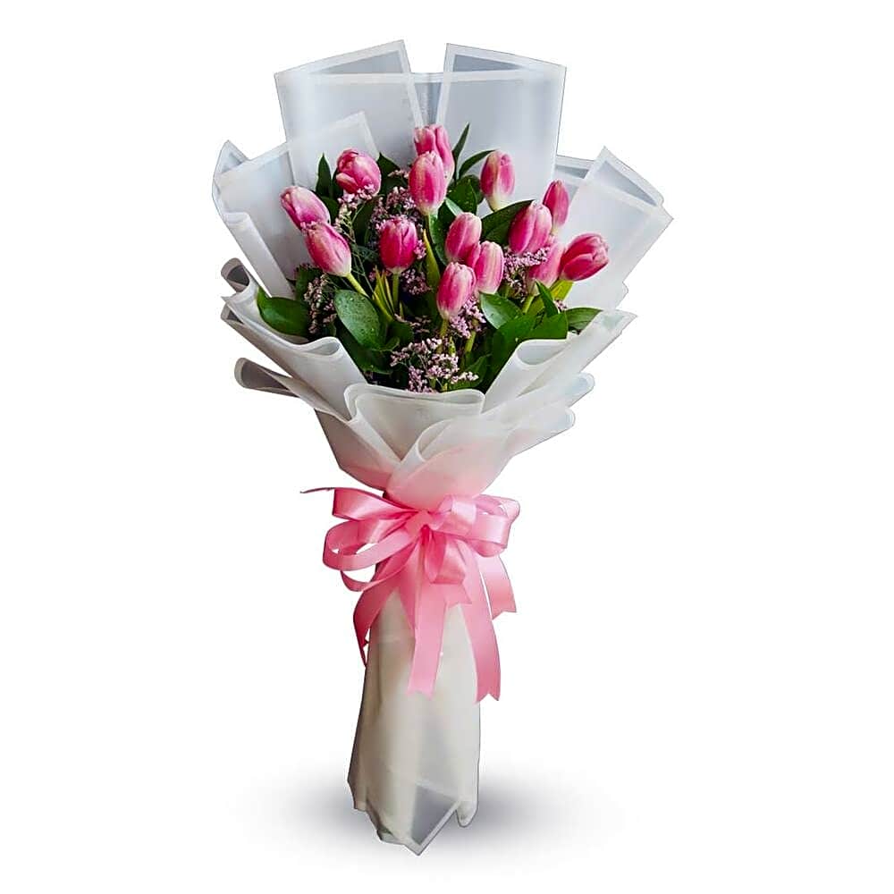 Pink Tulip Bouquet 2 view 1