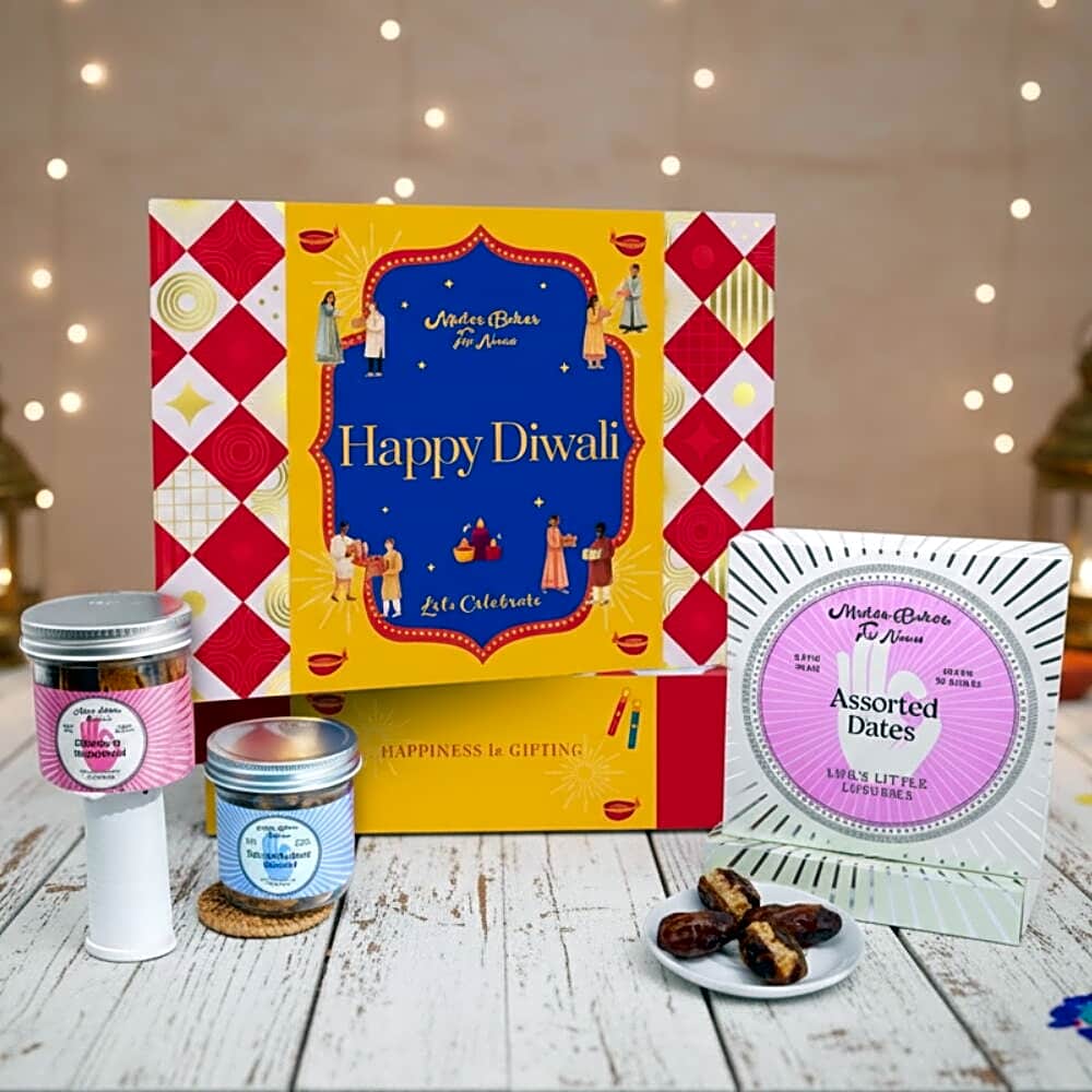 Diwali Bestseller Treats Hamper – Dates, Shortbread Biscotti | Premium Festive Gift Box for Sharing Celebrations view 1